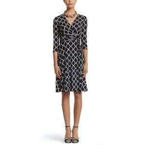 2/$30 White House Black Market 3 Quarter Sleeve Surplice Wrap Dress 0P #A0112